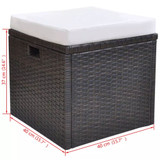 18-Dijelni Vrtni Blagovaonski Set od Poliratana Smeđi