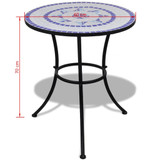 Bistro stolić plavo-bijeli 60 cm s mozaikom