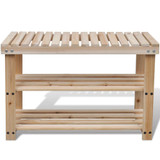 2-u-1 stalak za cipele s klupom na vrhu od masivne jelovine