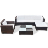 Vrtni Sofa Set 17 Kom Poli Ratan Smeđi