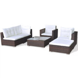 Vrtni Sofa Set 17 Kom Poli Ratan Smeđi