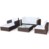 Vrtni Sofa Set 17 Kom Poli Ratan Smeđi