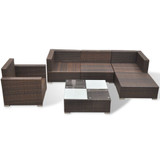 Vrtni Sofa Set 17 Kom Poli Ratan Smeđi