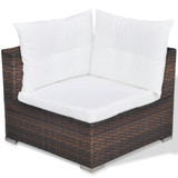 Vrtni Sofa Set 17 Kom Poli Ratan Smeđi