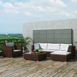 Vrtni Sofa Set 17 Kom Poli Ratan Smeđi