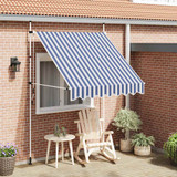 Tenda na ručno uvlačenje 200 cm plavo-bijela prugasta