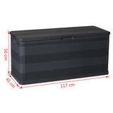 Vrtna kutija za pohranu crna 117 x 45 x 56 cm