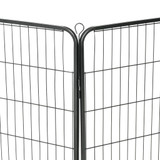 Ograda za pse s 8 ploča od čelika 80 x 100 cm crna