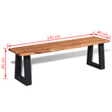 Klupa od masivnog bagremovog drva 145 cm Klupa od masivnog bagremovog drva 145 cm