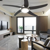 Ukrasni stropni ventilator sa svjetlom 128 cm smeđi Ukrasni stropni ventilator sa svjetlom 128 cm smeđi