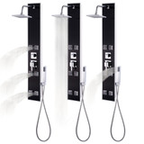 Panel za tuširanje od stakla 8 x 42,1 x 120 cm crni