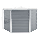 Vrtna sadilica od pocinčanog čelika 129 x 129 x 77 cm siva