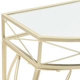 Bočni stolić u francuskom stilu metalni 82 x 39 x 76 cm zlatni Bočni stolić u francuskom stilu metalni 82 x 39 x 76 cm zlatni