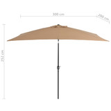 Vrtni suncobran s metalnom šipkom 300 x 200 cm bež Vrtni suncobran s metalnom šipkom 300 x 200 cm bež