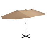 Vrtni suncobran s aluminijskom šipkom 460 x 270 cm bež Vrtni suncobran s aluminijskom šipkom 460 x 270 cm bež