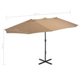 Vrtni suncobran s aluminijskom šipkom 460 x 270 cm bež Vrtni suncobran s aluminijskom šipkom 460 x 270 cm bež