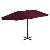Vrtni suncobran s aluminijskom šipkom 460 x 270 cm bordo Vrtni suncobran s aluminijskom šipkom 460 x 270 cm bordo