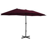 Vrtni suncobran s aluminijskom šipkom 460 x 270 cm bordo Vrtni suncobran s aluminijskom šipkom 460 x 270 cm bordo