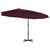 Vrtni suncobran s aluminijskom šipkom 460 x 270 cm bordo Vrtni suncobran s aluminijskom šipkom 460 x 270 cm bordo