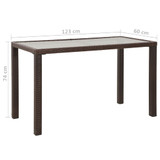 6-dijelni vrtni blagovaonski set od poliratana s jastucima smeđi