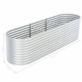 Vrtna sadilica od pocinčanog čelika 320 x 80 x 81 cm srebrna