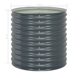 Vrtna sadilica od pocinčanog čelika 80 x 80 x 81 cm siva