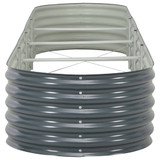 Vrtna sadilica od pocinčanog čelika 400 x 80 x 44 cm siva