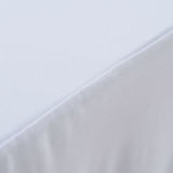 Rastezljive navlake za stol 2 kom duge 120 x 60,5 x 74 cm bijele