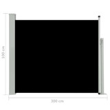 Uvlačiva bočna tenda za terasu 100 x 300 cm crna