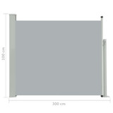 Uvlačiva bočna tenda za terasu 100 x 300 cm siva