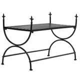 Klupa u starinskom stilu metalna 83 x 42 x 55 cm crna Klupa u starinskom stilu metalna 83 x 42 x 55 cm crna