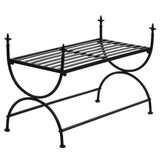 Klupa u starinskom stilu metalna 83 x 42 x 55 cm crna