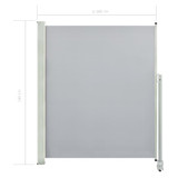 Uvlačiva bočna tenda za terasu 160 x 300 cm siva