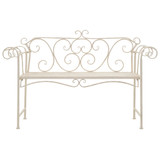 Vrtna klupa 132 cm metalna antikna bijela