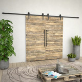 Pribor za klizna vrata 2 x 183 cm čelični crni