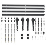 Pribor za klizna vrata 2 x 183 cm čelični crni