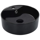 Umivaonik sa zaštitom od prelijevanja 36 x 13 cm keramički crni