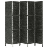 Sobna pregrada s 5 panela crna 193 x 160 cm od vodenog zumbula Sobna pregrada s 5 panela crna 193 x 160 cm od vodenog zumbula