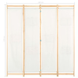 Sobna pregrada s 4 panela od tkanine 160 x 170 x 4 cm krem Sobna pregrada s 4 panela od tkanine 160 x 170 x 4 cm krem