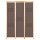 Sobna pregrada s 3 panela od tkanine 120 x 170 x 4 cm smeđa Sobna pregrada s 3 panela od tkanine 120 x 170 x 4 cm smeđa