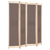 Sobna pregrada s 4 panela od tkanine 160 x 170 x 4 cm smeđa Sobna pregrada s 4 panela od tkanine 160 x 170 x 4 cm smeđa