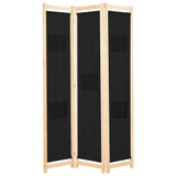 Sobna pregrada s 3 panela od tkanine 120 x 170 x 4 cm crna Sobna pregrada s 3 panela od tkanine 120 x 170 x 4 cm crna