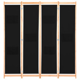 Sobna pregrada s 4 panela od tkanine 160 x 170 x 4 cm crna Sobna pregrada s 4 panela od tkanine 160 x 170 x 4 cm crna