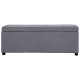 Klupa s pretincem za pohranu 116 cm svjetlosiva poliesterska