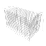 Gabionska sadilica čelična 180 x 90 x 100 cm srebrna