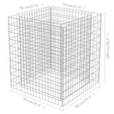 Gabionska sadilica od pocinčanog čelika 90 x 90 x 100 cm Gabionska sadilica od pocinčanog čelika 90 x 90 x 100 cm