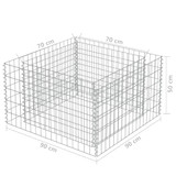 Gabionska sadilica od pocinčanog čelika 90 x 90 x 50 cm