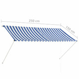 Tenda na uvlačenje 250 x 150 cm plavo-bijela