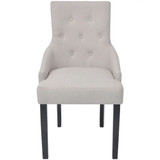 242402 Dining Chairs 2 pcs Cream Grey Fabric
