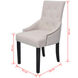 242402 Dining Chairs 2 pcs Cream Grey Fabric